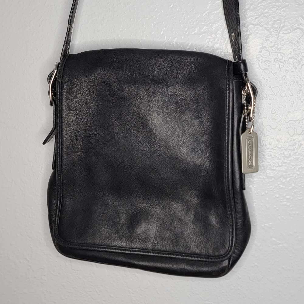 COACH Black Leather Satchel Purse